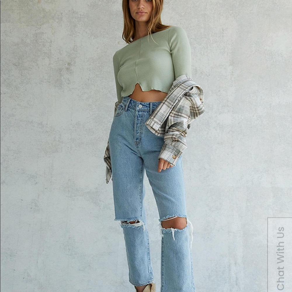 pacsun straight leg jeans w rips in knees